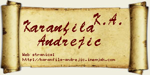 Karanfila Andrejić vizit kartica